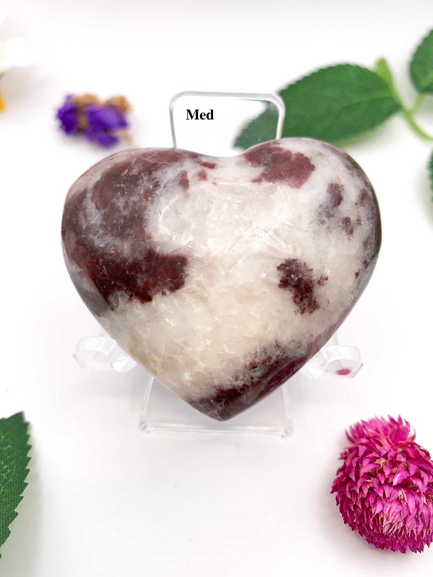 Pink Zebra Jasper Heart - Crystal Love Treasures