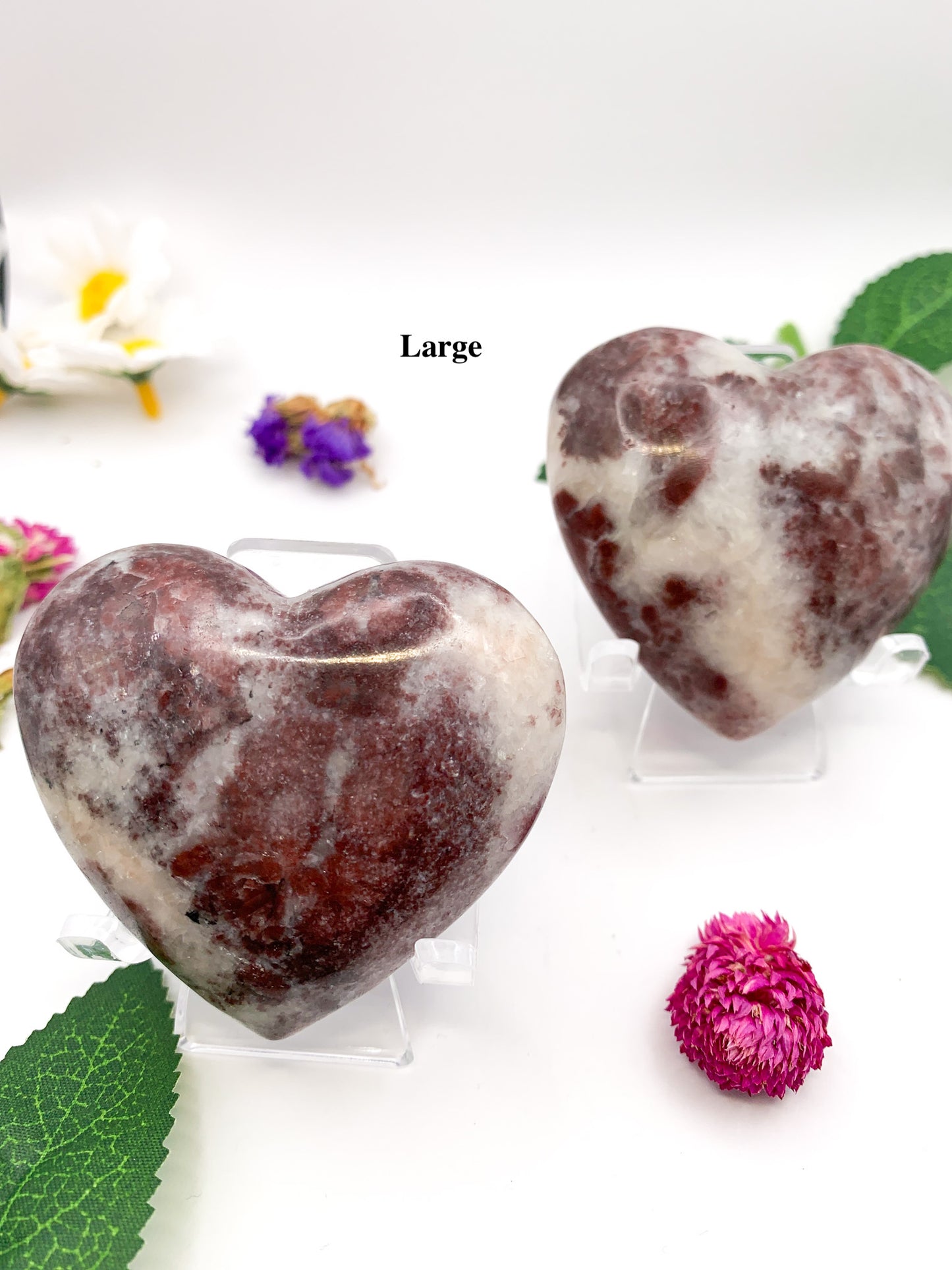 Pink Zebra Jasper Heart - Crystal Love Treasures