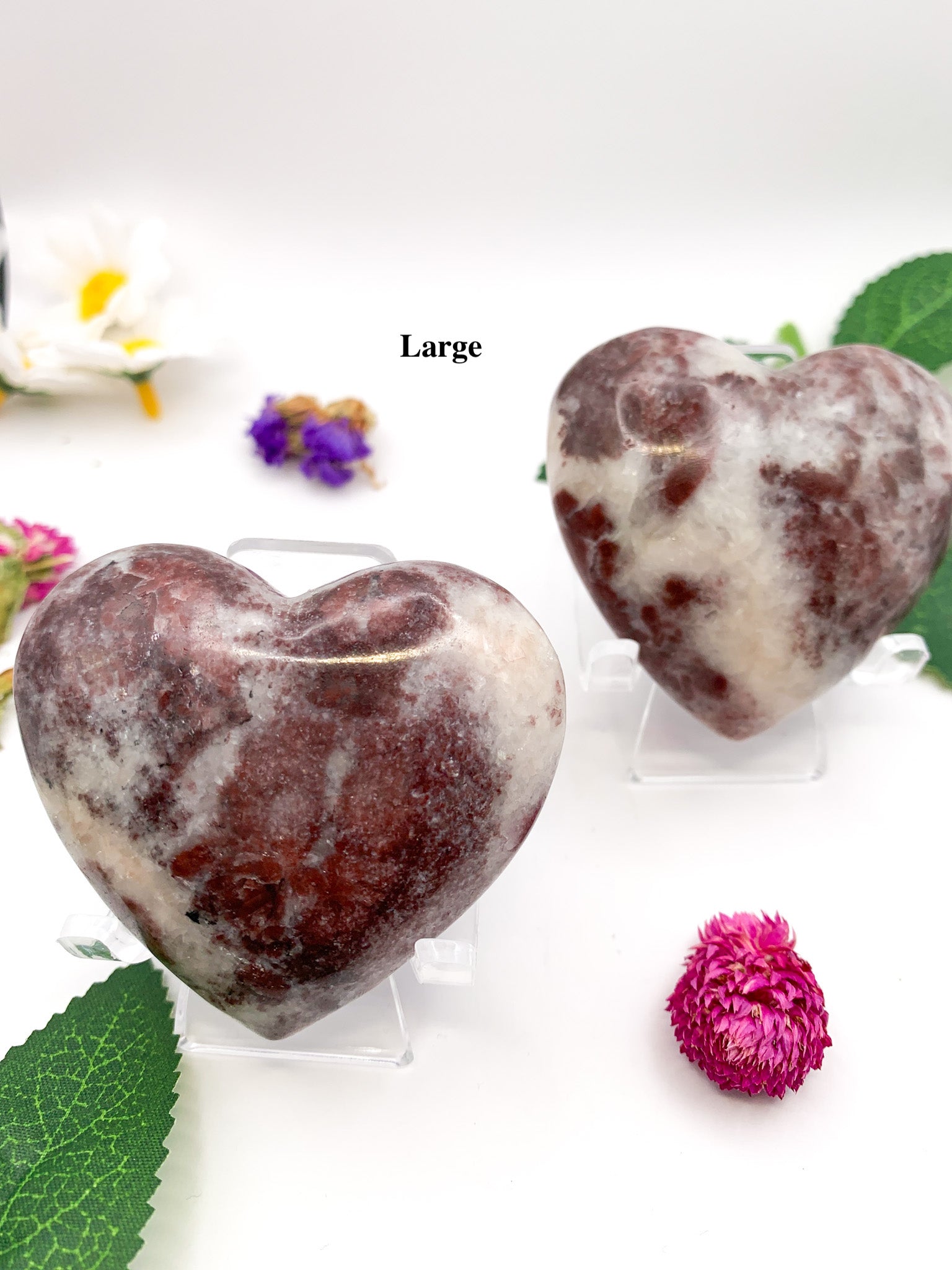 Pink Zebra Jasper Heart - Crystal Love Treasures