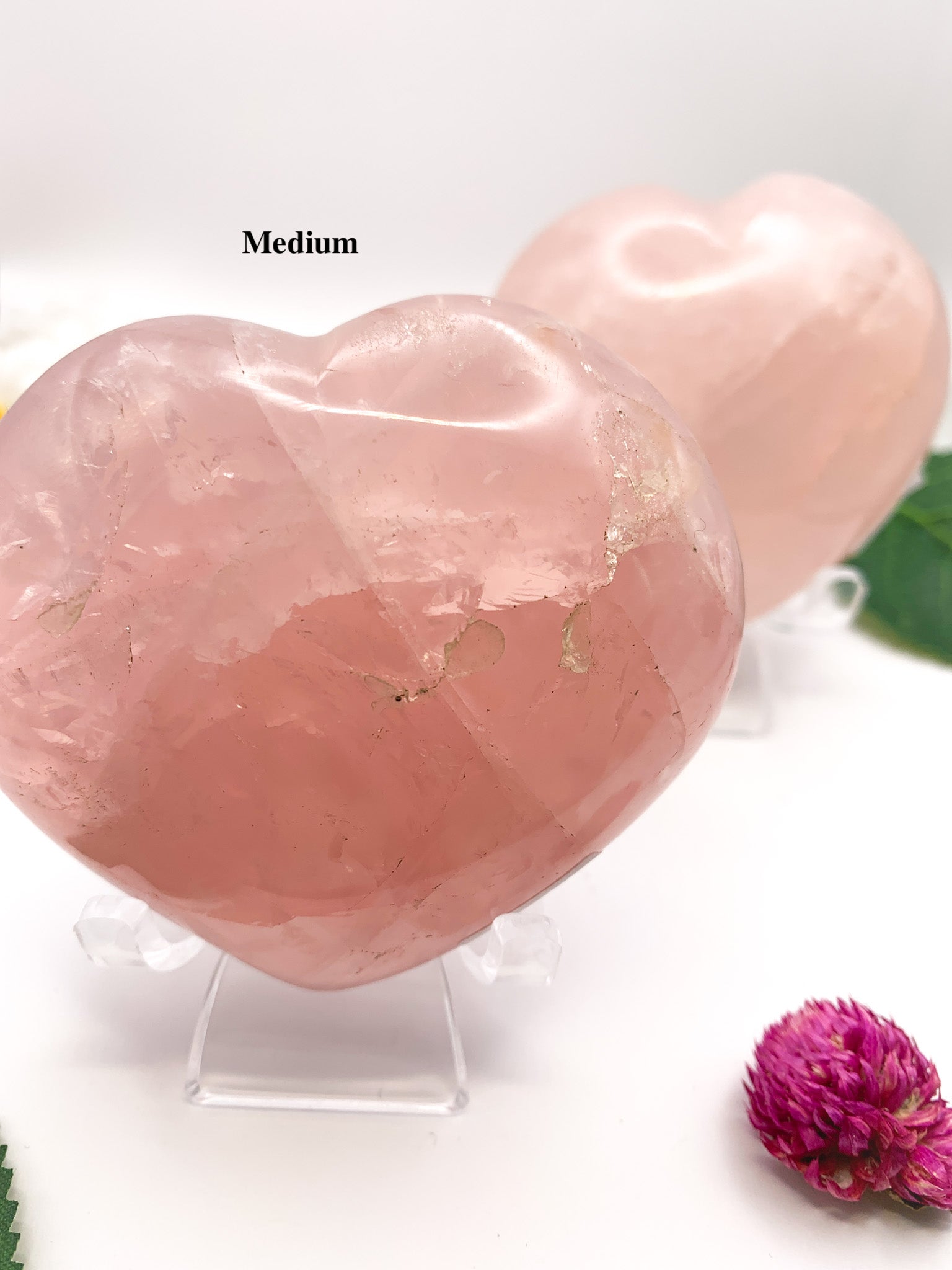 Rose Quartz Heart w/ star asterism - Crystal Love Treasures