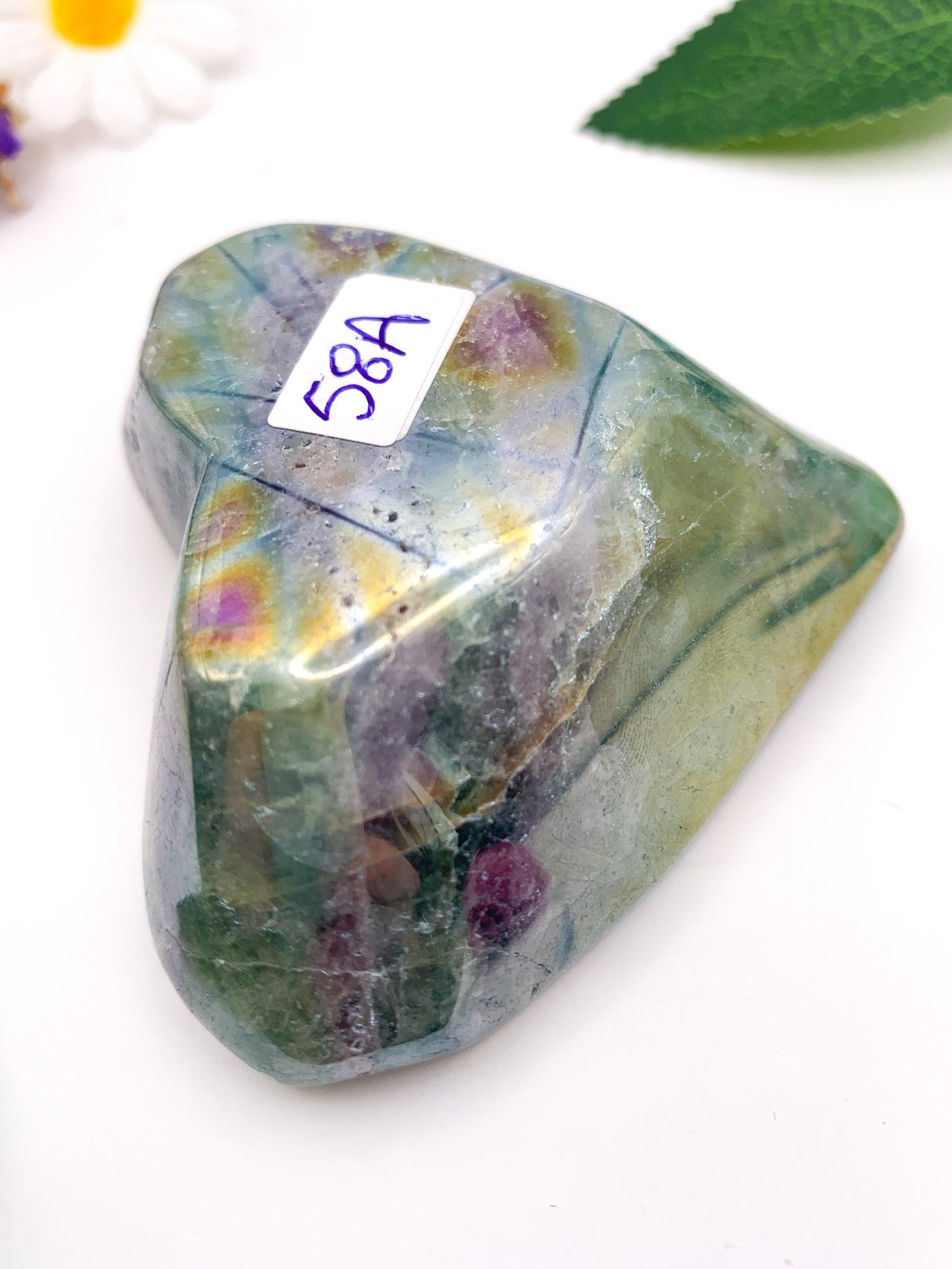 Aura Fluorite Heart Bowl - Crystal Love Treasures