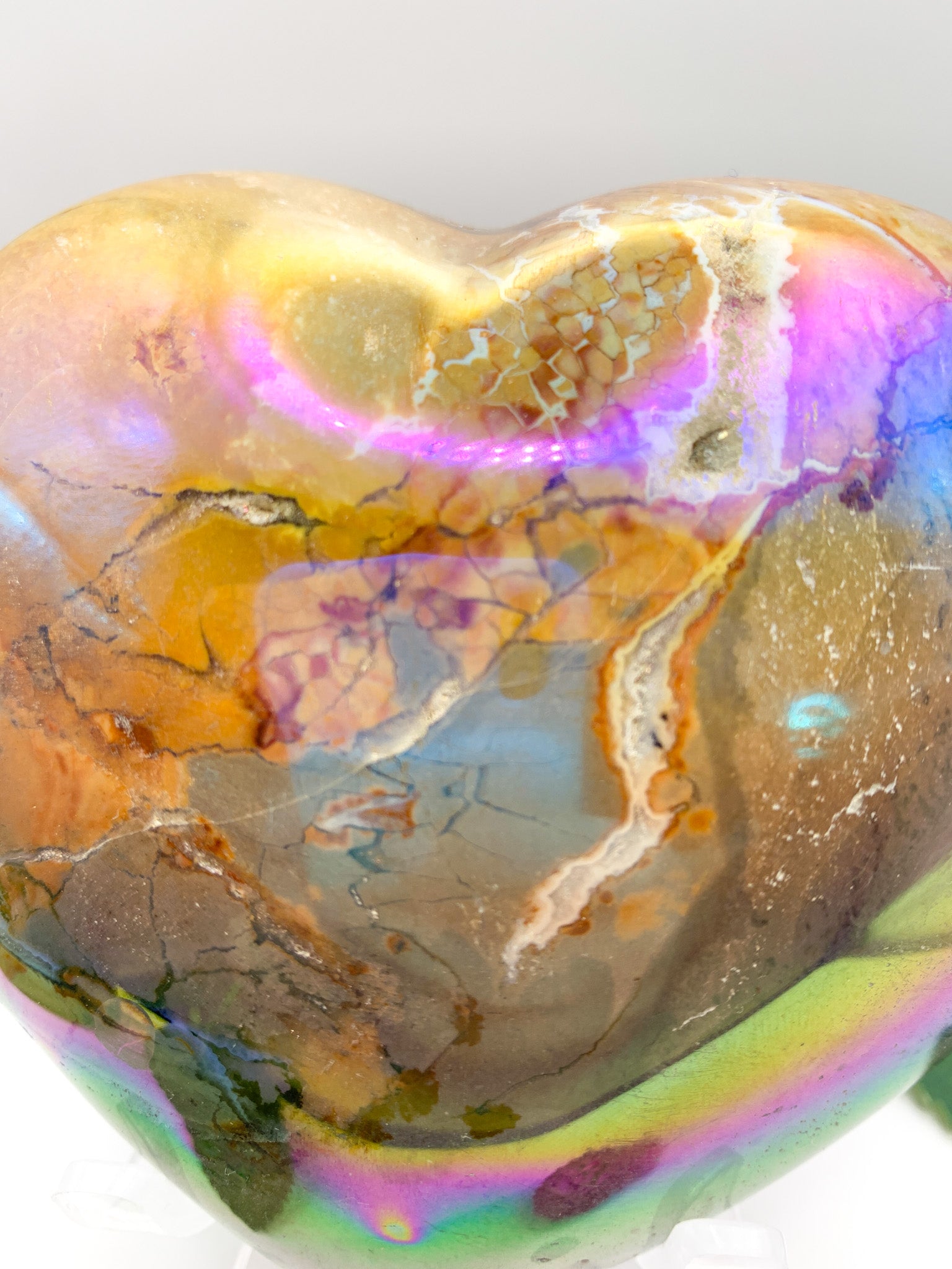 Aura Ibis Jasper Heart - Crystal Love Treasures