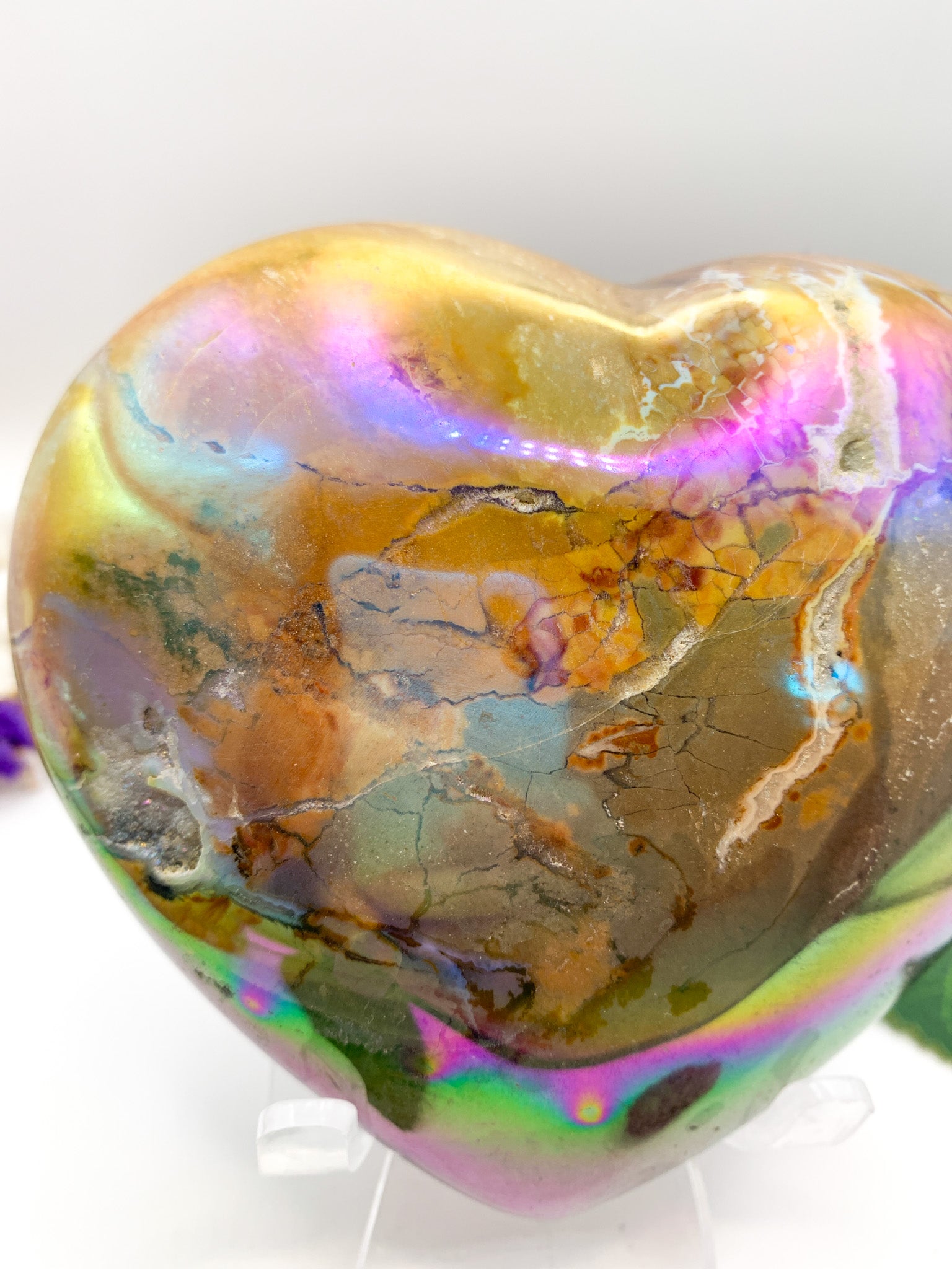 Aura Ibis Jasper Heart - Crystal Love Treasures