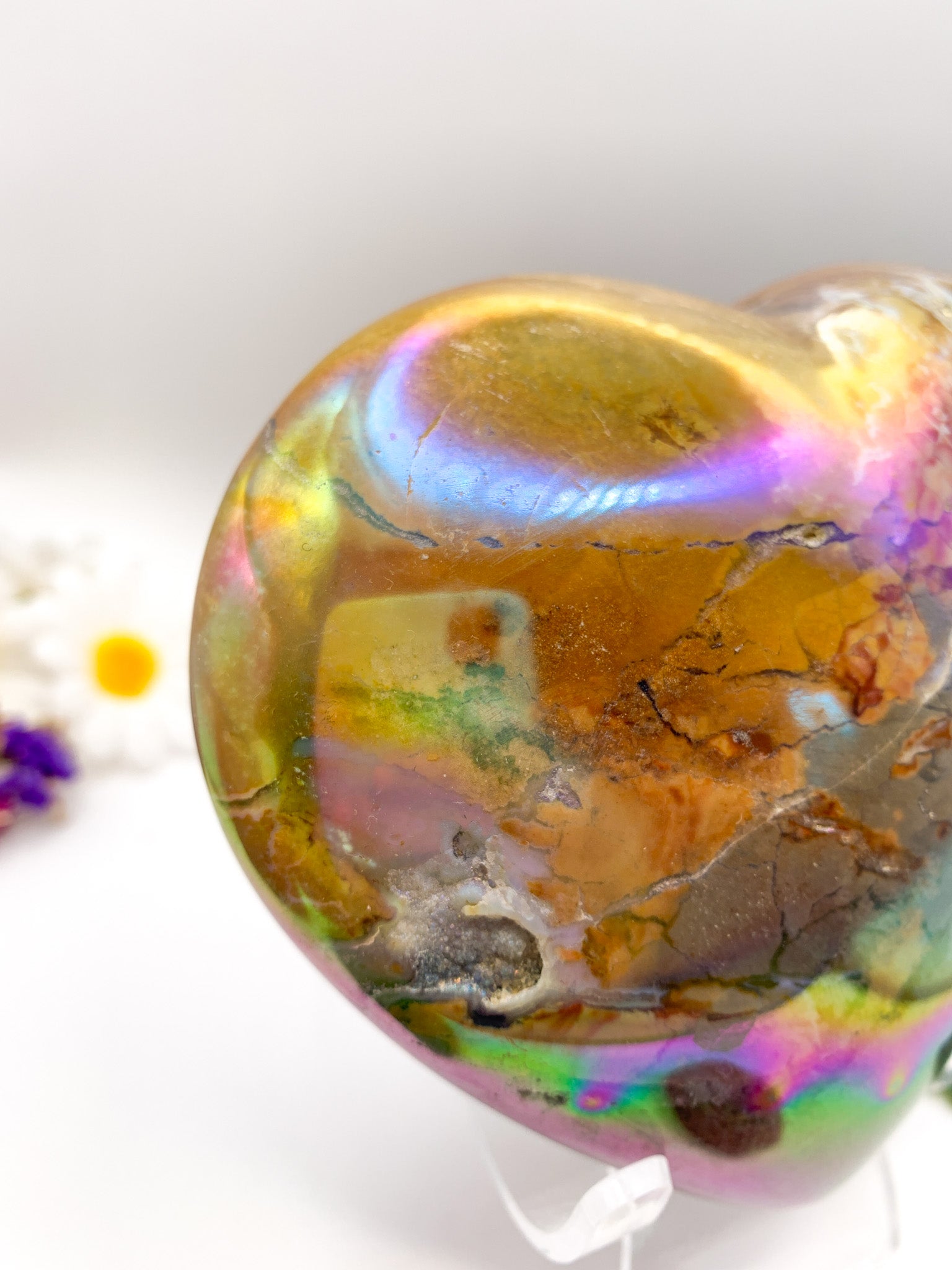 Aura Ibis Jasper Heart - Crystal Love Treasures