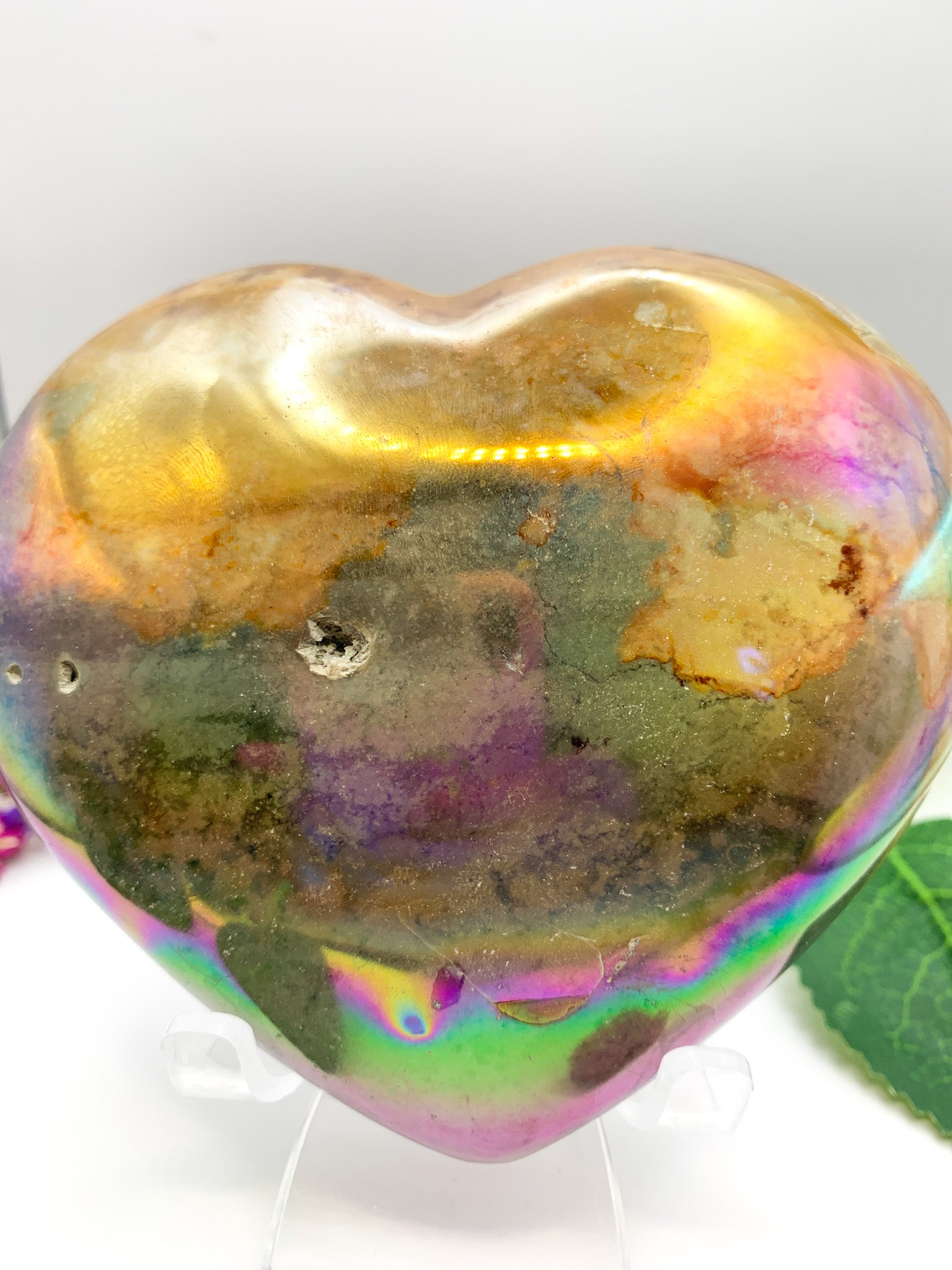 Aura Ibis Jasper Heart - Crystal Love Treasures