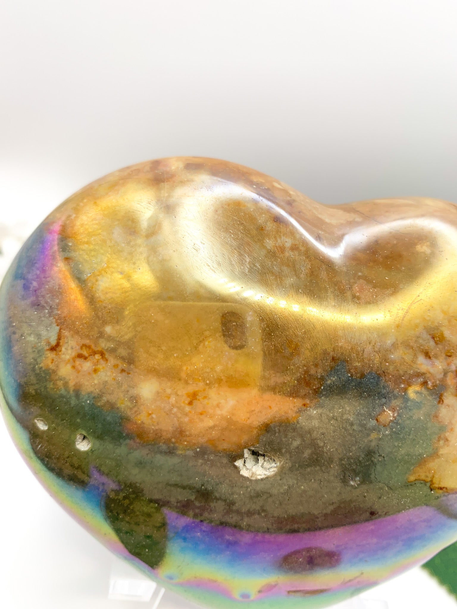 Aura Ibis Jasper Heart - Crystal Love Treasures