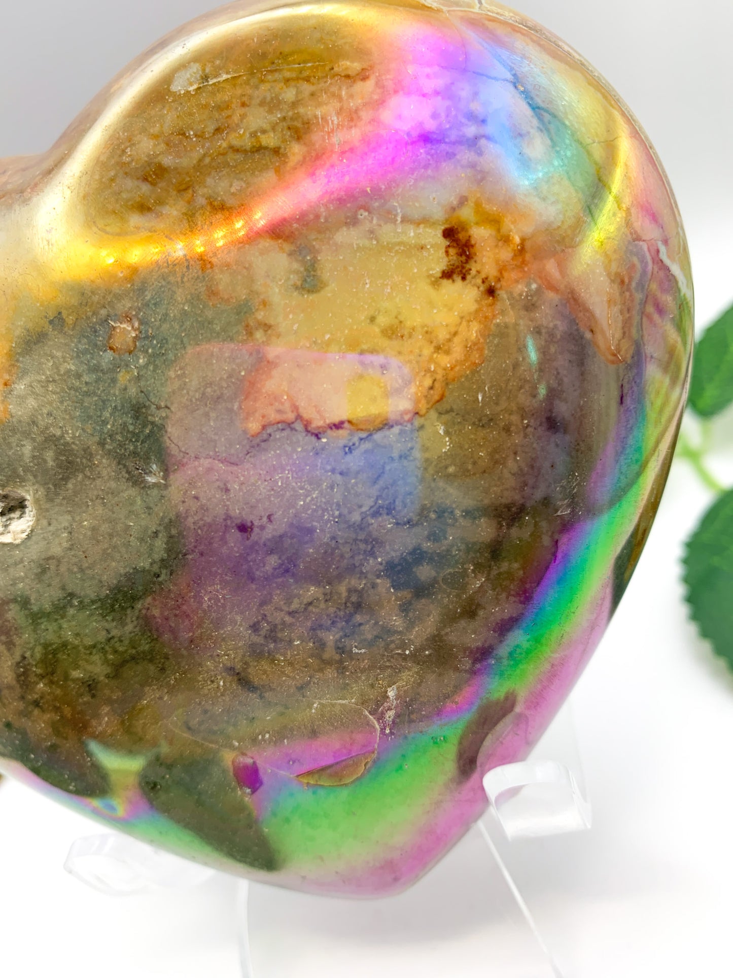 Aura Ibis Jasper Heart - Crystal Love Treasures