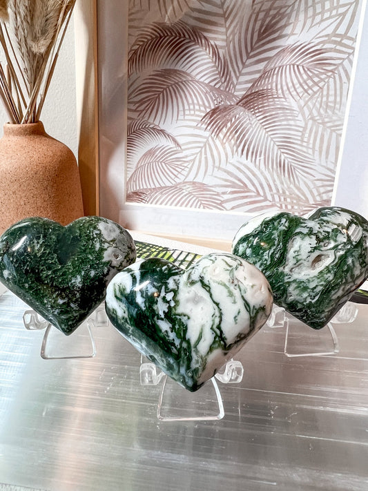 Moss Agate Heart