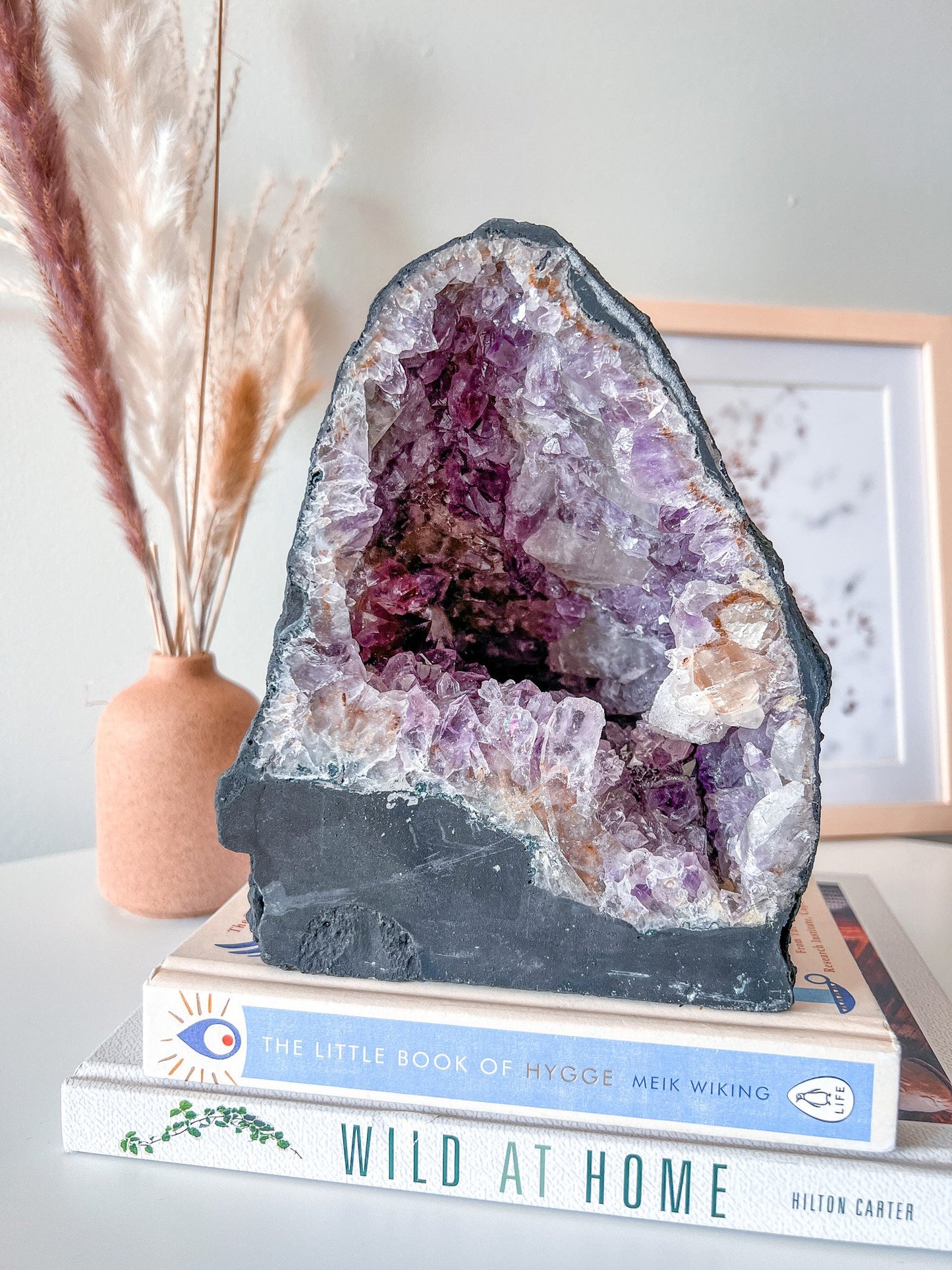 Amethyst Cathedral with UV reactive Calcite Inclusions